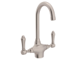 Rohl® A1667LMSTN-2 Traditional Bar/Food Prep Faucet, San Julio, Satin Nickel, 2 Handles, 1.5 gpm Flow Rate