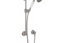 Perrin & Rowe 1300ESTN Rohl Cross Collection Handshower Hand Set, 3 in Dia Shower Head 1-Function Shower Head, 1.8 gpm Flow Rate, 59 in L Hose, FNPT x Male Connection, Satin Nickel, Import