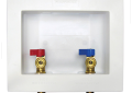 IPS 82068 Center Drain Washing Machine Outlet Box with Two Brass Quarter Turn Valves and Viega 1/2 inch Pex Connections