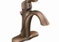 Moen® 6400ORB Eva® Bathroom Faucet, 1.5 gpm Flow Rate, 4-7/8 in H Spout, 1 Handles, Pop-Up Drain, 1 Faucet Holes, Oil Rubbed Bronze, Function: Traditional
