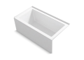 Kohler® 20202-ZY-0 Underscore® Bathtub With Integral Apron and Integral Flange, Rectangular Shape, 60 in L x 32 in W, Right Hand Drain, White