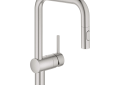 GROHE 32319DC3 32319_3 Minta® Pull-Down Kitchen Faucet, Residential, 1.75 gpm Flow Rate, Swivel Spout, Supersteel, 1 Handle, 1 Faucet Hole