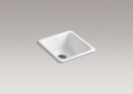Kohler® 6584-0 Kitchen Sink, White, Rectangular Shape, 14 in L x 16 in W Bowl x 7-1/2 in D Bowl, 17 in L x 18-3/4 in W x 8-1/4 in H, Top/Undermount Mounting, Enameled Cast Iron