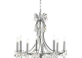 Crystorama 5938-CH-CL-MWP Cedar 8 Light Chandelier - Polished Chrome