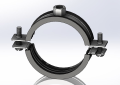 Empire 40HS0007 Split Ring Hanger, 1-1/4 in IPS x 1-1/2 in CTS Pipe/Tube, 3/8-16 Rod, 180 lb Load, Carbon Steel, Electro-Galvanized with EPDM Insulation Liner