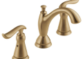 DELTA® 3594-CZMPU-DST Linden™ Widespread Lavatory Faucet, Commercial, 1.5 gpm Flow Rate, 3-3/4 in H Spout, 4 to 16 in Center, Brilliance® Champagne Bronze, 2 Handles, Pop-Up Drain, Domestic