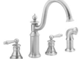Moen® S712CSL Waterhill™ Kitchen Faucet, 1.5 gpm Flow Rate, 8 in Center, Classic Stainless, 2 Handles, Domestic