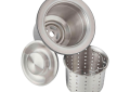 Elkay® LKDD Deep Strainer Basket and Brass Tailpiece, Stainless Steel, Brushed, Import