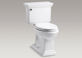 Kohler® 3817-0 2-Piece Toilet, Memoirs® Comfort Height®, Elongated Bowl, 16-1/2 in H Rim, 12 in Rough-In, 1.28 gpf, White