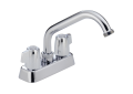 DELTA® 2131LF Classic™ Laundry Faucet, 4 in Center, Polished Chrome, 2 Handles, Import