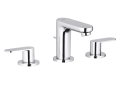 GROHE 20199000 Small Widespread Bathroom Basin Mixer, Eurosmart® Cosmopolitan, 1.5 gpm Flow Rate, 3-5/16 in H Spout, 5-1/2 to 17-15/16 in Center, StarLight® Polished Chrome, 2 Handles, Pop-Up Drain, Import