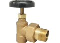 Red and White 9105F-1/2 Brass 1/2 inch Sweat x 1/2 inch Male Union Hot Water Radiator Angle Valve