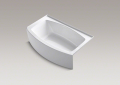 Kohler® 1118-RA-0 Bathtub With Integral Flange, Expanse®, Soaking Hydrotherapy, Curved Shape, 60 in L x 36 in W, Right Drain, White