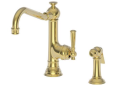 Newport Brass® 2470-5313/01 Jacobean Kitchen Faucet, 1.8 gpm Flow Rate, Swivel Spout, PVD Forever Brass, 1 Handles