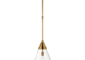 Visual Comfort TOB 5155HAB-SG Thomas O'Brien Gale 1 Light 11 inch Hand-Rubbed Antique Brass Pendant Ceiling Light in Seeded Glass