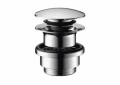 Hansgrohe 50100101 Push-Open Sink Drain, 1-1/4 in Nominal, 2-1/2 in, Brass Drain, Domestic