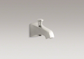 Kohler® 496-BN Memoirs® Wall Mount Diverter Bath Spout, 6 in, NPT Connection, Metal, Vibrant® Brushed Nickel