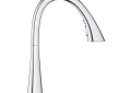GROHE 32298003 32298_3 Zedra Pull-Down Kitchen Faucet, 1.75 gpm Flow Rate, Polished Chrome, 1 Handles, 1 Faucet Holes, Residential