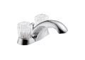 DELTA® 2522LF-MPU Classic Centerset Lavatory Faucet, Polished Chrome, 2 Handles, Metal Pop-Up Drain, 1.2 gpm Flow Rate