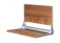 Barclay 6119 Shower Seat, Fold-Up Seat, Wall Mount, 331 lb Load, Teak Wood, Import