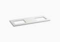 Kohler K-5461-S33 Solid/Expressions 61 inch Vanity Top with Double Verticyl Rectangular Cutout - White Expressions