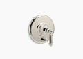 Kohler K-T72768-4-SN Artifacts(R) Rite-Temp(R) Pressure-Balancing Valve Trim with Push-Button Diverter and Lever Handle - Vibrant Polished Nickel