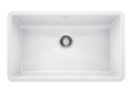 Blanco 440150 PRECIS™ SILGRANIT® II Kitchen Sink, White, Rectangle Shape, 30 in L x 17 in W Bowl x 9-1/2 in D Bowl, 32 in L x 19 in W, Undermount Mounting, Solid Granite