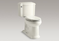 Kohler® 3837-96 2-Piece Toilet, Devonshire® Comfort Height®, Elongated Bowl, 16-1/2 in H Rim, 12 in Rough-In, 1.28 gpf, Biscuit