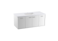 Kohler® 99544-1WA Jute® Bathroom Vanity Cabinet, 19-1/2 in OAH x 48 in OAW x 21-7/8 in OAD, Wall Mount, Linen White Cabinet