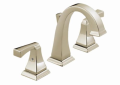 DELTA® 3551LF-PN Dryden™ Widespread Lavatory Faucet, 1.2 gpm, 3-3/4 in H Spout, 6 to 16 in Center, Polished Nickel, 2 Handles, Pop-Up Drain, Import, Commercial