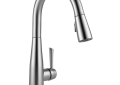 DELTA® 9113T-AR-DST Essa® Kitchen Faucet, 1.8 gpm Flow Rate, Arctic™ Stainless Steel, 1 Handles, 1 or 3 Faucet Holes, Function: Traditional, Commercial