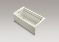 Kohler® 1123-LA-96 Archer® Bathtub With Integral Apron and Integral Flange, Soaking Hydrotherapy, Rectangle Shape, 60 in L x 32 in W, Left Drain, Biscuit