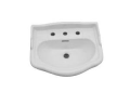 Barclay B/3-864WH Stanford™ 550 Lavatory Basin Only, Rectangle Shape, 4 in Faucet Hole Spacing, 21-3/4 in W x 17-1/8 in D, Wall Mount, Vitreous China, White, Import