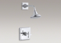 Kohler T13134-3A-CP Rite-Temp(R) Pressure-Balancing Shower Faucet Trim, Cross Handle