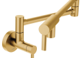 Moen® S665BG Model S665 Modern Kitchen Faucet, Commercial, 5.5 gpm Flow Rate, Brushed Gold, 1 Handles, No, Domestic