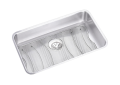 Elkay® ELUH2816DBG Lustertone™ Classic Kitchen Sink Kit, Rectangle Shape, 28 in L x 16 in W Bowl x 7-1/2 in D Bowl, 30-1/2 in L x 18-1/2 in W x 7-1/2 in H, Undermount Mounting, 18 ga 304 Stainless Steel