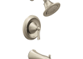 Moen® T4503BN Tub and Shower Trim, 2.5 gpm Shower, Brushed Nickel