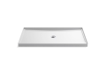 Kohler® 8649-0 Rely® 1-Piece Single Threshold Shower Base, White, Center Drain, 60 in L x 34 in W x 4-3/16 in D