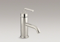 Kohler® 14402-4A-SN Bathroom Sink Faucet, Purist®, 1.2 gpm Flow Rate, 2-1/2 in H Spout, 1 Handles, Pop-Up Drain, 1 Faucet Holes, Vibrant® Polished Nickel, Function: Traditional