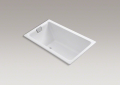Kohler® 855-0 Tea-for-Two® Bathtub, Soaking, Rectangular Shape, 66 in L x 36 in W, End Drain, Enamel Coated/White