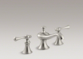 Kohler 16102-4A-BN Widespread Lavatory Faucet, Traditional Lever Handles