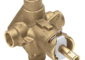 Moen® 62320 M-Pact® Rough-In Valve, 1/2 in C Inlet x 1/2 in C Outlet, Brass Body, Domestic