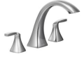 Moen® T693 T693 Voss™ Tub Faucet, 10 in Center, Chrome, 2 Handles, Function: Traditional, No, Domestic