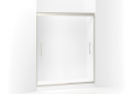 Sterling® 547808-59N-G03 Sliding Shower Door With CleanCoat® Technology, Finesse® Peak®, Frameless Frame, Tempered Glass, Nickel with Frosted Glass Pattern, 5/16 in THK Glass, 66-3/16 in H Opening, 56-5/8 to 59-5/8 in W Opening