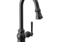 Moen® S52003BL S52003 Paterson™ Kitchen Faucet, 1.5 gpm Flow Rate, Matte Black, 1 Handles, 1 Faucet Holes, Domestic
