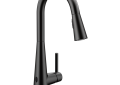 Moen® 7864EWBL Sleek™ MotionSense Wave™ Pulldown Kitchen Faucet, 1.5 gpm Flow Rate, Matte Black, 1 Handles, 1 or 3 Faucet Holes, Domestic
