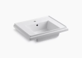 Kohler K-2757-1-0 Tresham(R) 24" Pedestal Bathroom Sink Basin with Single Faucet Hole - White