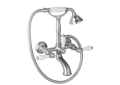 Rohl A1401XM-PC Country Bath Exposed Tub Set with Cross Handles & Handshower - Polished Chrome