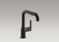 Kohler® 7506-BL Purist® Kitchen Sink Faucet, 1.8 gpm Flow Rate, High-Arc Swivel Spout, Matte Black, 1 Handles, 1 Faucet Holes