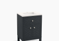 Kohler K-33530-ASB-1Wx Beauxline(R) 24" Bathroom Vanity Cabinet with Sink and Quartz Top - Slate Grey